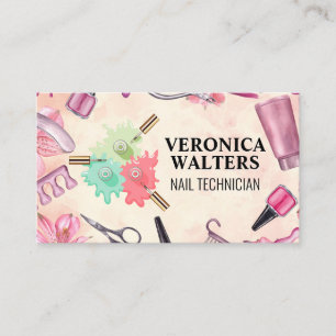 Spilled Nail Polish Manicure Tools Loyalty Card