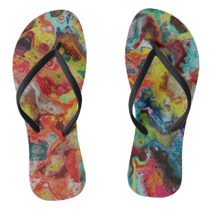 Spilled Paint Marble Flip Flops