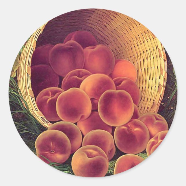 Spilled Peaches Classic Round Sticker (Front)