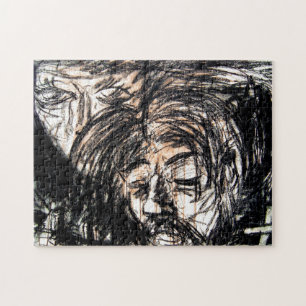 Spilled Red Wine Charcoal Drawing Jigsaw Puzzle