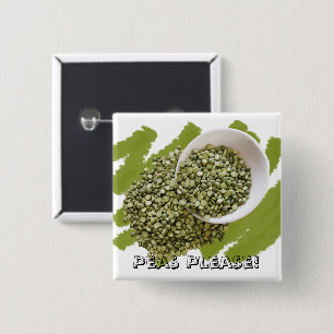Spilled Split Green Peas Food Photograph 15 Cm Square Badge