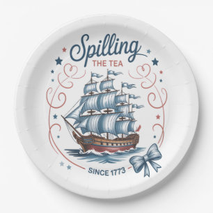 Spilling The Tea Since 1773 4Th Of July Patriotic Paper Plate