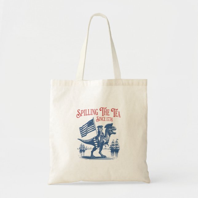 Spilling The Tea Since 1773 Cute Quote Tote Bag (Front)