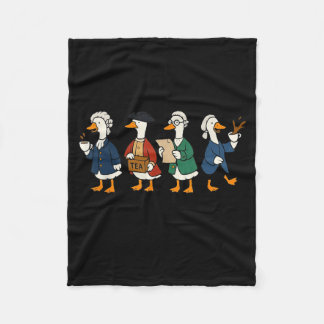 Spilling The Tea Since 1773 Funny Goose Fleece Blanket