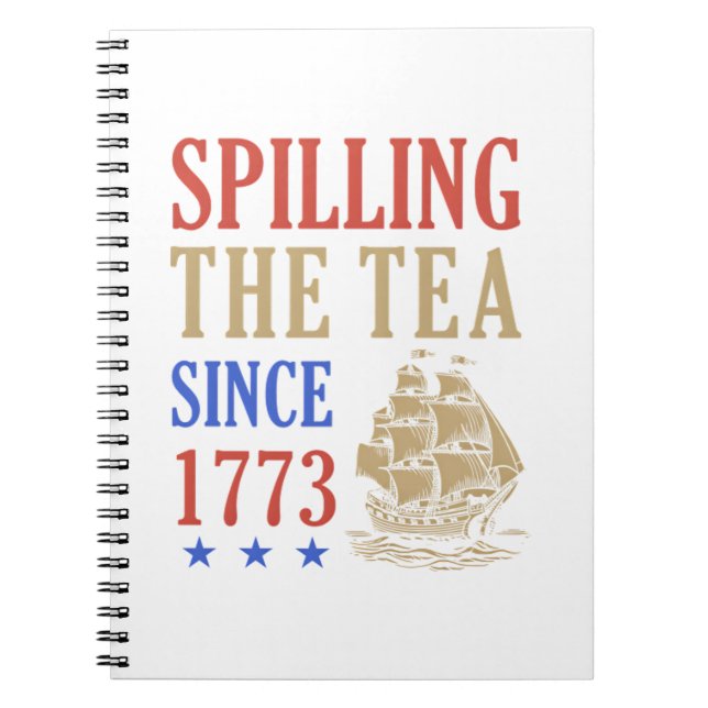 Spilling The Tea Since 1773 Funny Sloth Notebook (Front)
