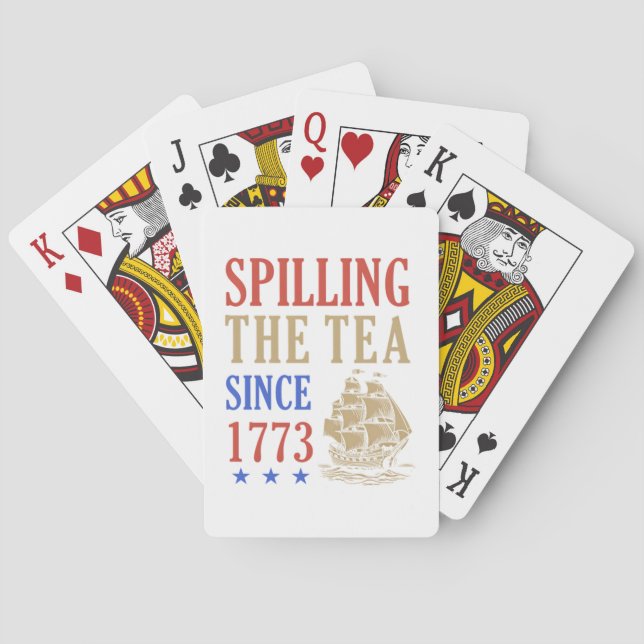 Spilling The Tea Since 1773 Funny Sloth Playing Cards (Back)