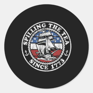 Spilling The Tea Since 1773 Funny Us History Teach Classic Round Sticker