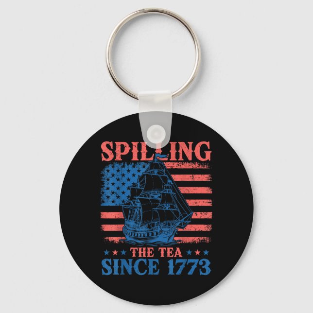 Spilling The Tea Since 1773 History Teacher 4th Of Key Ring (Front)