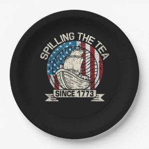 Spilling The Tea Since 1773 Patriotic Tea Party Ju Paper Plate