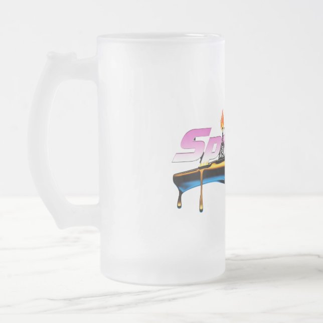 SpillLife Frosted Glass Mug – Cool Look.  (Left)
