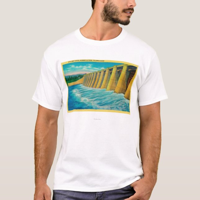 Spillway Gates on Bonneville Dam T-Shirt (Front)