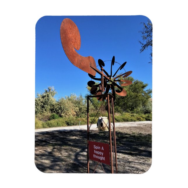 Spin a Happy Thought, Funny Sign Magnet (Vertical)