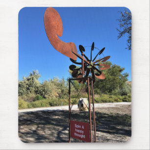 Spin a Happy Thought, Funny Sign Mouse Mat