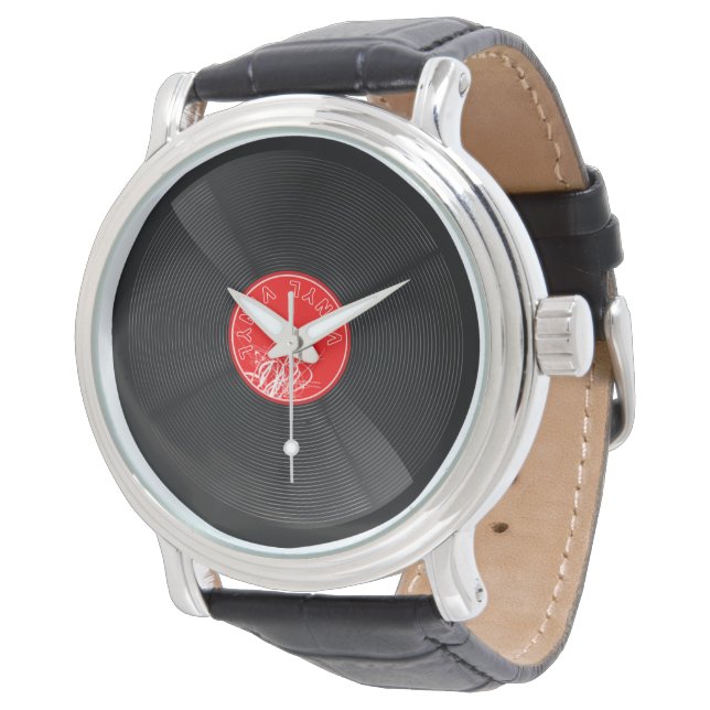 Spin Back in Time – Retro Vinyl Record Watch (Angled)