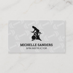 Spin Bike Dumbbell Pattern Business Card