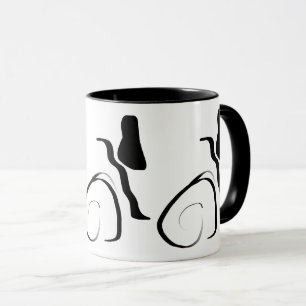 Spin Cycle: Abstract Black and White Mug