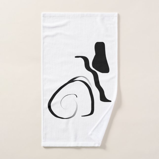 Spin Cycle: Abstract Black & White Bath Towel Set (Hand Towel)