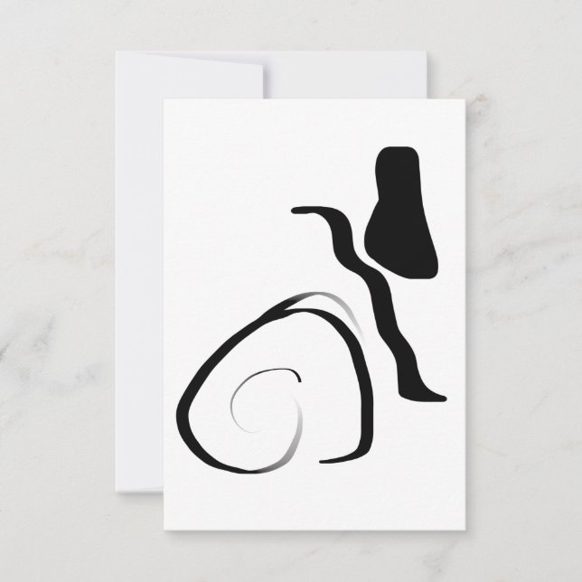 Spin Cycle: Abstract Black & White Card (Front)