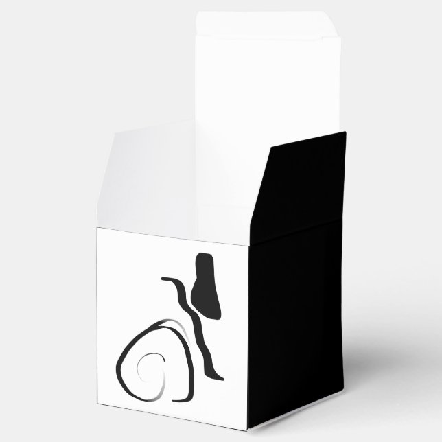 Spin Cycle: Abstract Black & White Favour Box (Opened)