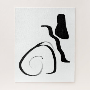 Spin Cycle: Abstract Black & White Jigsaw Puzzle