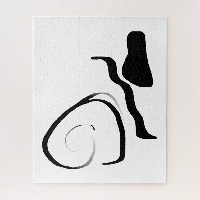 Spin Cycle: Abstract Black & White Jigsaw Puzzle (Vertical)