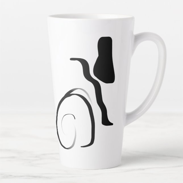 Spin Cycle: Abstract Black & White Latte Mug (Right)