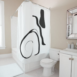 Spin Cycle: Abstract Black & White Shower Curtain