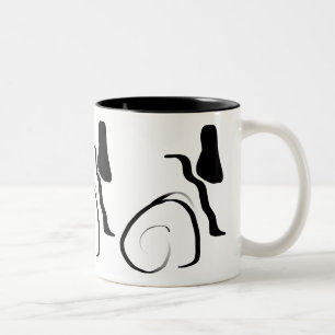 Spin Cycle: Abstract Black & White Two-Tone Coffee Mug