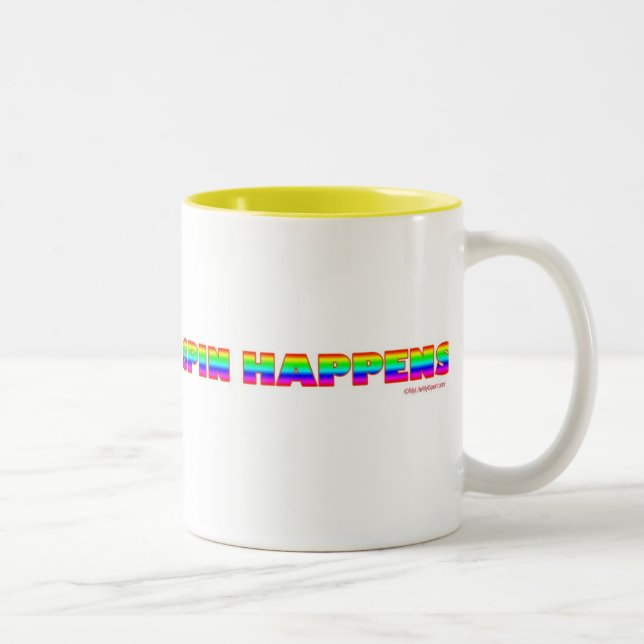 SPIN HAPPENS Two-Tone COFFEE MUG (Right)