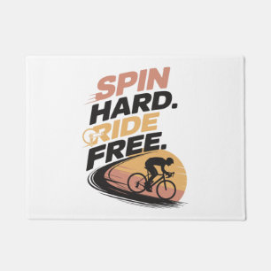 Spin Hard Ride Free Bicycling T-shirt Doormat