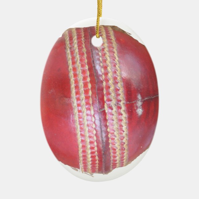 Spin Master's Sphere: A Fun Left Spin Cricket Ball Ceramic Tree Decoration (Front)