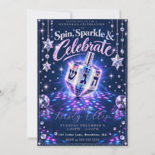 Spin Sparkle Hanukkah Invitation