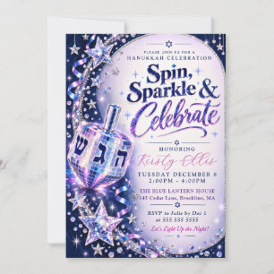 Spin Sparkle Hanukkah Invitation