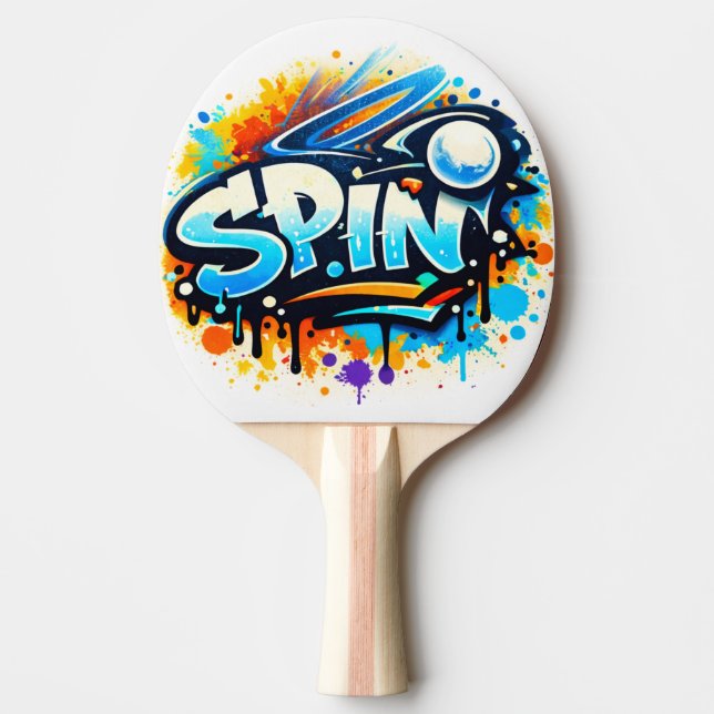 SPIN Tennis Graffiti Ping Pong Paddle (Front)