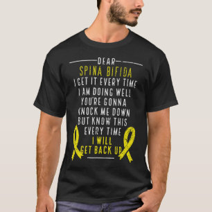 Spina Bifida Awareness I will get back up Yellow R T-Shirt