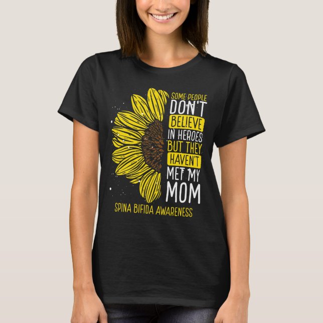 Spina Bifida Awareness Ribbon Mom Warrior T-Shirt (Front)