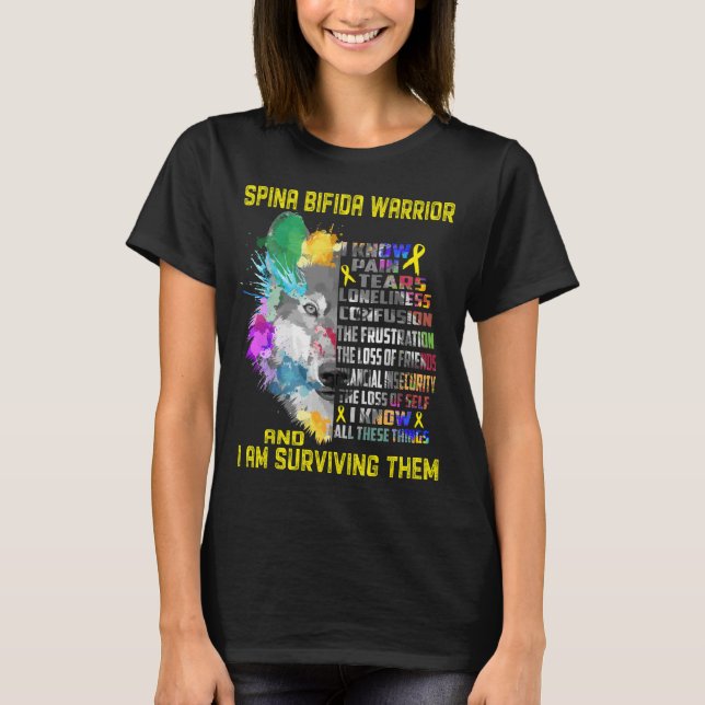 Spina Bifida Awareness Ribbon Support Gifts T-Shirt (Front)