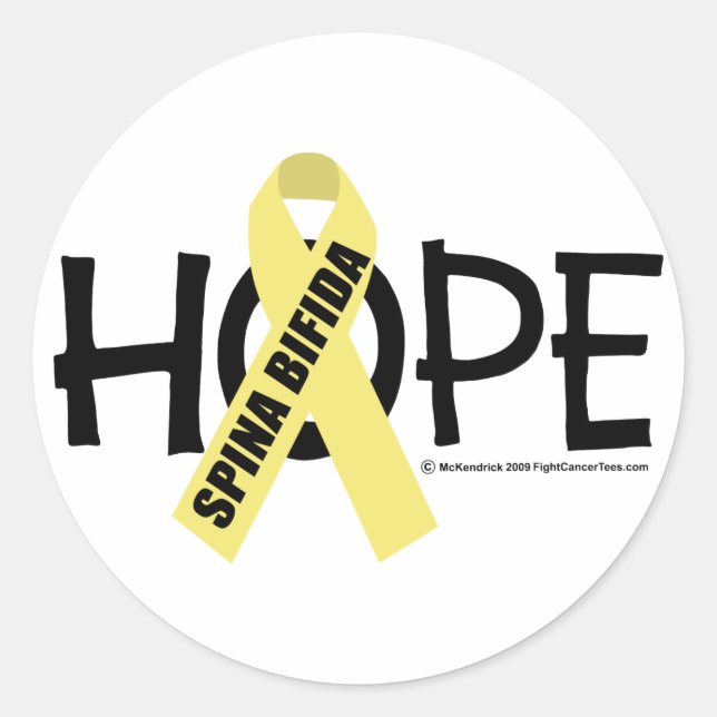 Spina Bifida Hope Classic Round Sticker (Front)