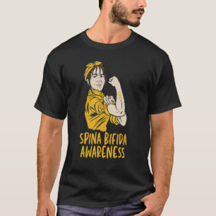 Spina Bifida Split Spine Awarness with Yellow Ribb T-Shirt