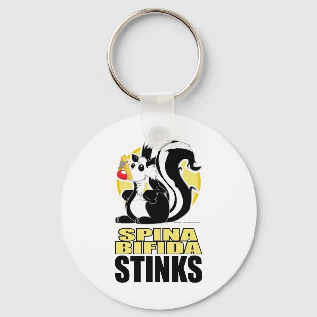Spina Bifida Stinks Key Ring (Front)