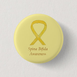 Spina Bifida Yellow Awareness Ribbon Pins