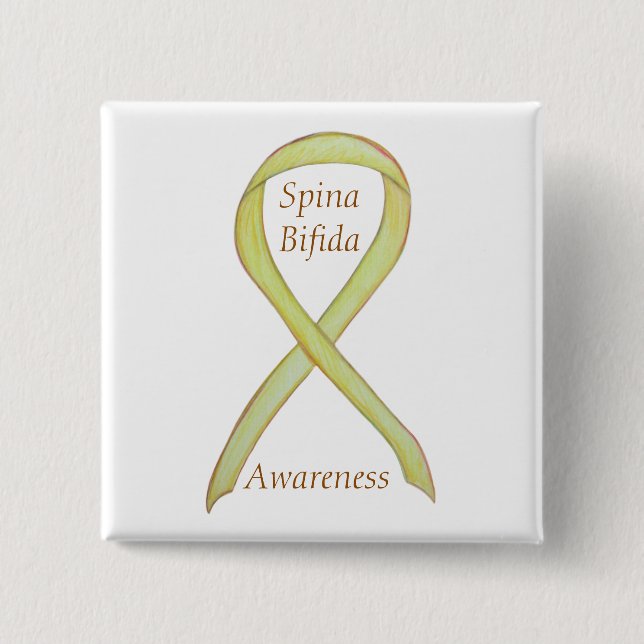 Spina Bifida Yellow Awareness Ribbon Pins (Front)