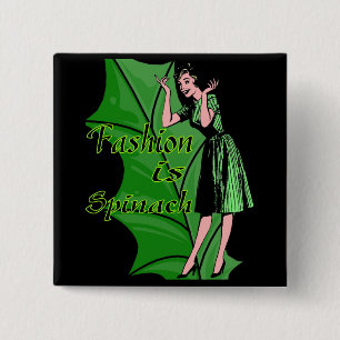 Spinach 15 Cm Square Badge