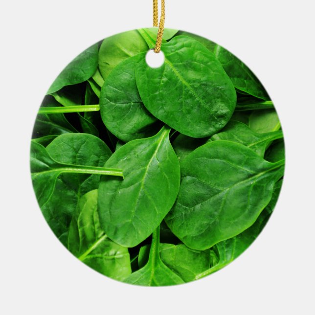 Spinach Ceramic Tree Decoration (Front)