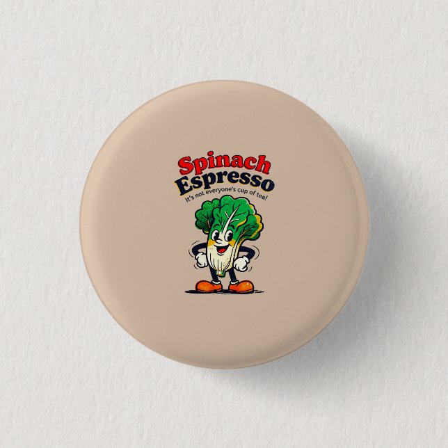 Spinach Espresso Hat 3 Cm Round Badge (Front)