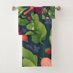 Spinach Rainbow Colourful Personalised Pattern Bath Towel Set