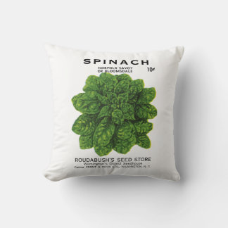 Spinach Seed Packet Label Cushion