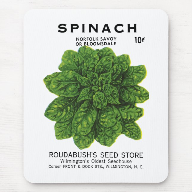 Spinach Seed Packet Label Mouse Mat (Front)