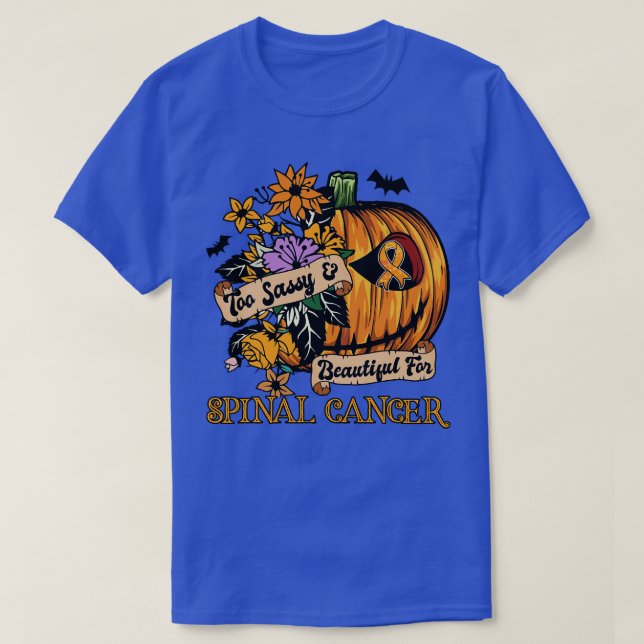 Spinal Awareness retro halloween scary pumpkin hea T-Shirt (Design Front)