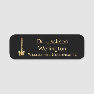 Spinal Column Chiropractic Business in Black Name Tag